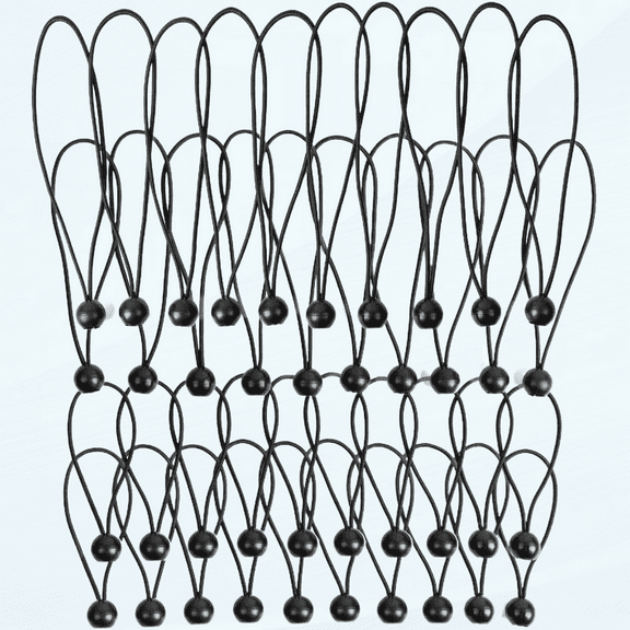 40-Pack Heavy Duty Ball Bungee Cords, 4,6,9,12-Inch Elastic Cord, Black, Secure & Organize Outdoor Tarps