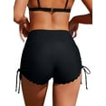 thumbnail image 3 of Gupgi Women Swim Shorts Solid Color High Waist Drawstring Slim Bottoms Swimming Trunks Summer Board Shorts, 3 of 6