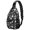 Halloween Pumpkin Ghost Pattern, variant on Halloween Pumpkin Coffin White Pattern Sling Backpack, Unisex Cycling Crossbody Bag with Side Mesh Pockets, Earphone Hole Port Gift Ideas for Travel Shopping Commuting