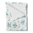 thumbnail image 2 of Floral Soft Flannel Fleece Throw Blanket, Forget Me Nots Branches Flowers Leaves Blossoms on Plain Background, Cozy Plush for Indoor and Outdoor Use, 70" x 90", Pale Sky Blue Multicolor, by Ambesonne, 2 of 5