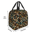 thumbnail image 3 of Lsque Teal Leopard Pattern Lunch Bag Women/Men Insulated Lunch Box,Small Leakproof Cooler Food Lunch Containers Reusable High Capacity Lunch Tote Bags, 3 of 6