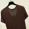 thumbnail image 5 of Summer Nightgowns for Women Casual V Neck Maxi Nightgown Short Sleeve Soft Loose Fitting Sleep Dress for Daily Home Loungewear Coffee L, 5 of 7