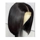 thumbnail image 4 of Peluca europea americana, pelo corto y liso, corte medio, estilo bobo negro, pelo corto y liso, 4 of 5