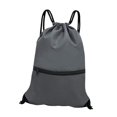 thumbnail image 4 of Mochila con cordón Yuyangstore para hombres y mujeres gris, 4 of 8