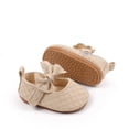 thumbnail image 4 of Tigivemen Baby Girl Shoes Infant Mary Jane Flats Princess Toddler Wedding Dress Shoes with Bow Khaki Size 3, 4 of 9