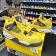 thumbnail image 3 of Ni - ke Ni - ke Air Jordan 4 Retro Lightning Tour Yellow Men's Size 10.5 CT8527-700 Used, 3 of 5