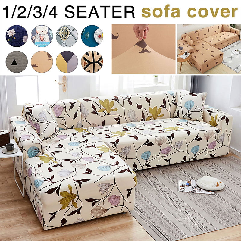 Youjoy Elastic L Shape Sofa Covers Sectional Sofa Covers-Jacquard Fabric Furniture Sofa Slipcover L Type Sofa Needs to Buy Two Sofa Covers 1/2/3/4 Seats