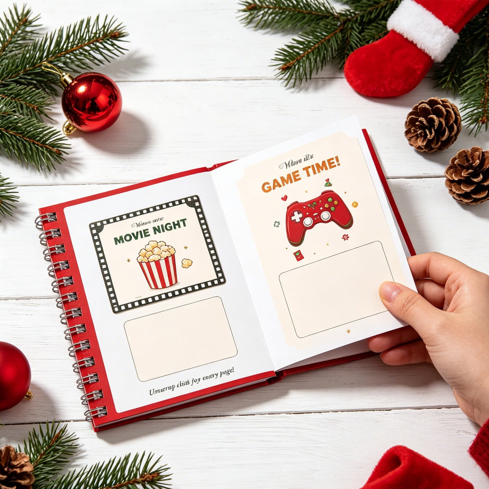Christmas in July Merry Gift Card Book for Adults Spiral Ift Card Booklet for Christmas Merry Christmas Cards for Holiday Gift
