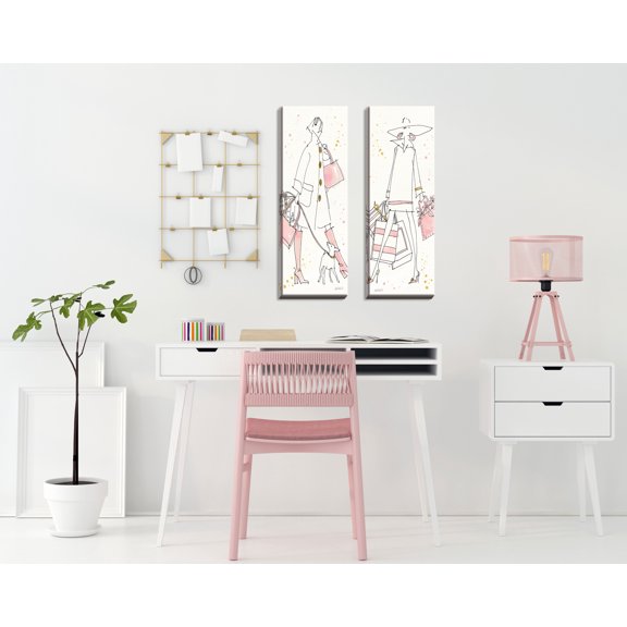 Gango Home Decor Contemporary Fashion Feet V & VI; Two 12x36in Hand-Stretched Canvases