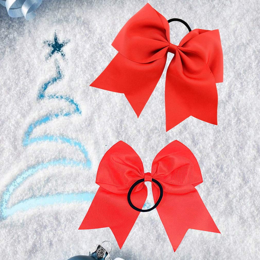 12 Pcs Large Cheer Bows 8 Bulk Hair Bow Accessories with Ponytail Holder for Girls High School College Cheerleading Walmart