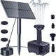 thumbnail image 1 of 1 pieza - Fuente solar - Fuente para pájaros - Alimentada por energía solar - 1,5 W de accionamiento directo - 6 boquillas intercambiables - Material de montaje incluido - Para jardín y estanque, 1 of 6