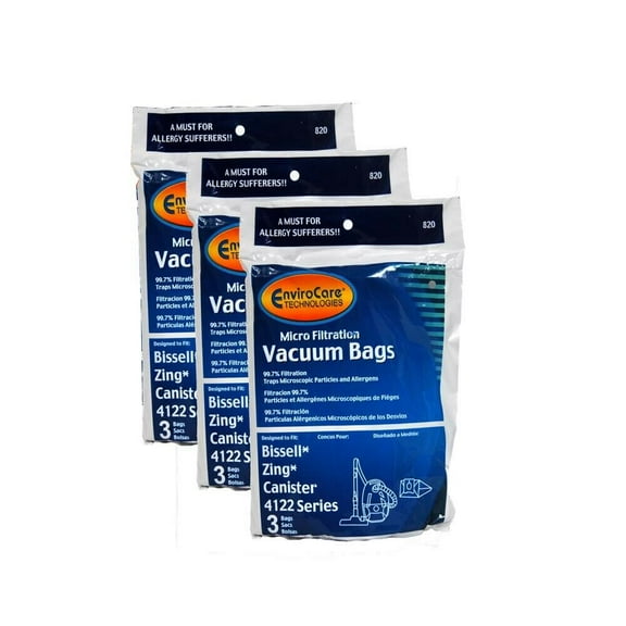 Replacement Part For Bissell Canister 4122,1668 Vacuum Paper Bags 9Pk :- 820