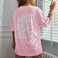 thumbnail image 4 of Womens Tops Casual Fashion Loose Short Sleeve Crew Neck Large Size T Shirts for Women Pink, 4 of 4
