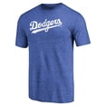 thumbnail image 2 of Men's Royal Los Angeles Dodgers Team Wordmark Tri-Blend T-Shirt, 2 of 3