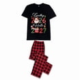 thumbnail image 5 of LuLiaMenton Matching Couples New Year Pajamas 2027 Red Plaid Short Sleeve Long Pants Set, 5 of 5