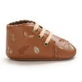 thumbnail image 4 of Quealent Baby Boys Girls Anti-Slip Sneakers Soft Ankle Boots Toddler First Walkers Newborn Crib Shoes Brown for Size 4.5, 4 of 9