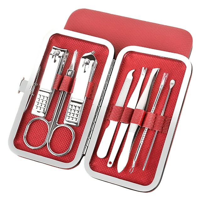 Portable 8 Piece Nail Care Kit with Precision and Manicure Tools for Complete Fingernail and Toenail Grooming