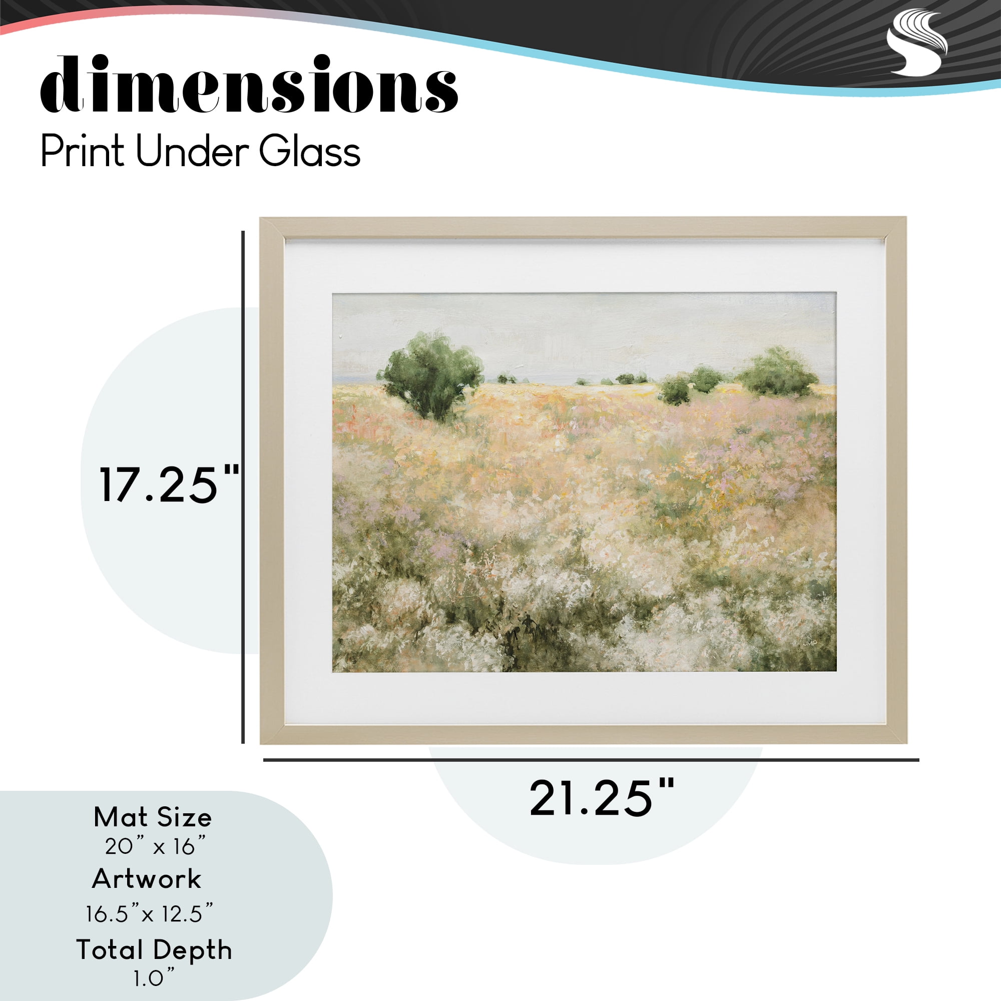 Stupell Industries Pastoral Freedom Field Birch Framed Print Under Glass, design by Julia Purinton
