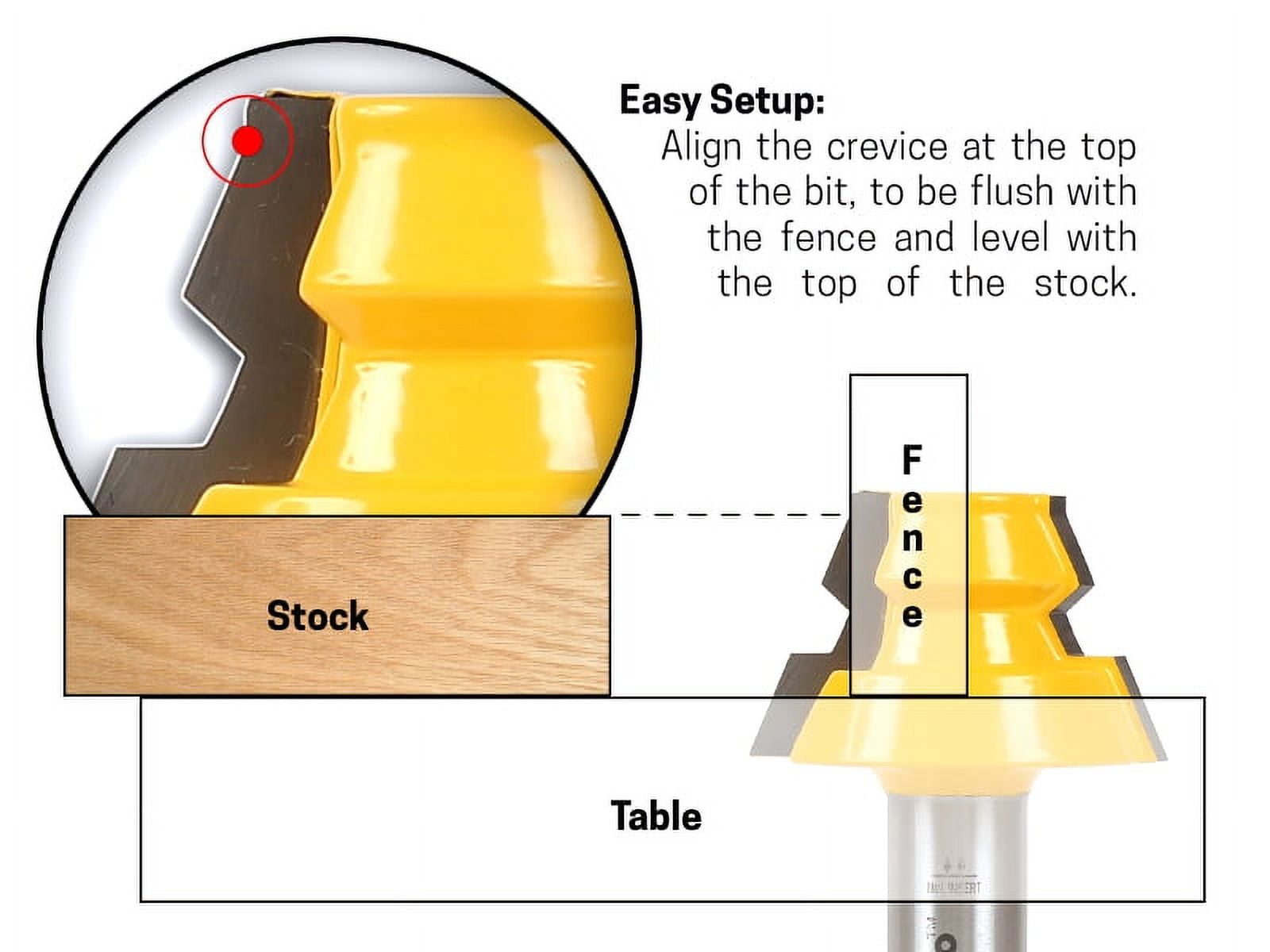 Yonico 22.5 Degree Lock Miter Glue Joint Router Bit Set - 1/2" Shank 15220
