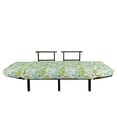 thumbnail image 3 of Leaves Futon Couch, Doodle Birds and Flowers with Foliage Hearts Ornamental Print, Daybed with Metal Frame Upholstered Sofa for Living Dorm, Loveseat, Charcoal Grey Pale Green, by Ambesonne, 3 of 4