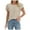 Beige, variant on Womens Dressy Casual Tops 2025 Business Work Blouses Summer Shirts Short Sleeve Crew Neck Outfits