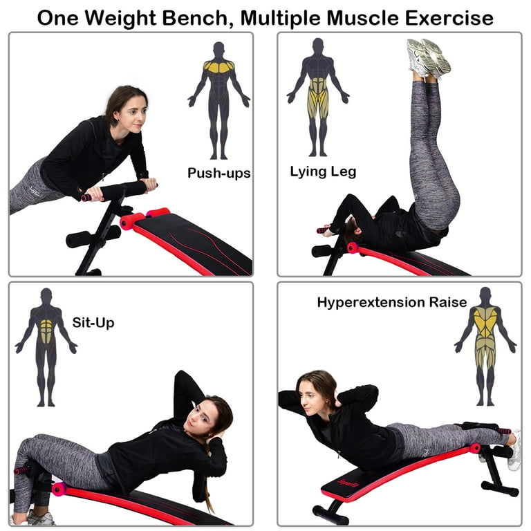 SuperFit Folding Weight Bench Adjustable Sit up Board Workout