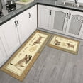 thumbnail image 3 of Vintage Puppy Yellow Pattern Style Kitchen Mats for Floor Non Skid Non-Slip, Absorbent Mats Set Of 2 for Sink Waterproof Runner Rug for Laundry Room,kitchen Rugs and Mats 17.7x24+17.7x48inch, 3 of 7