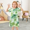 thumbnail image 5 of Girls Short Sleeve A-Line Dress Green Tie-dye Flowers Play Dress Sizes 2T, 5 of 8