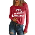 thumbnail image 2 of Long Sleeve Shirts for Women Under $10 Solid Casual Long Sleeve Ladies Slim Blouse Tee Shirts, 2 of 4