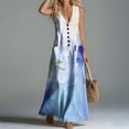 thumbnail image 5 of fheaev Womens Summer Maxi Dress Tank Sleeveless V Neck Button Down Casual Floral Loose Beach Vacation Sundress with Pockets Multicolor 2XL, 5 of 7