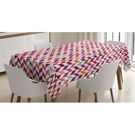

Patchwork Tablecloth Colorful Geometric Herringbone Patchwork Pattern with Dotted and Checkered Tiles Rectangular Table Cover for Dining Room Kitchen 60 X 90 Inches Multicolor by Ambesonne