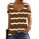 thumbnail image 4 of Camisas de Manga Corta para las Mujeres, Cuello en V Plegable de Impresión Del Hombro Top Casual Hecho de Poliéster Cómodo para el Verano, Tops de Bikini para las Mujeres, 4 of 5