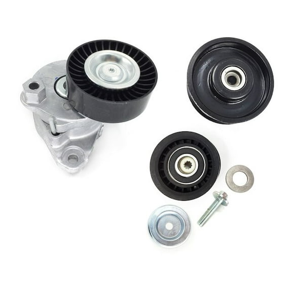 Accessory Serpentine Belt Tensioner Kit with Pulleys - Compatible with 2006 - 2011 Mercedes-Benz E350 2007 2008 2009 2010