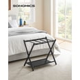 thumbnail image 2 of SONGMICS Portaequipajes para habitación de invitados, soporte para maleta con estante de almacenamiento, estructura de acero, plegable para fácil almacenamiento, hotel, dormitorio, Negro URLR003B01, 2 of 5
