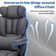 thumbnail image 5 of Hoffree Big and Tall Fabric Office Chair 450lbs, Executive Desk Chair with Massage Ergonomic Computer Chair with Footrest Reclining Desk Office Chair with Lumbar Support for Home Office, 5 of 11