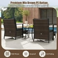 thumbnail image 6 of Costway 5 PCS Outdoor Furniture Set Rattan Chairs & Ottomans with Glass Topped Coffee Table Black, 6 of 10