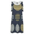 thumbnail image 3 of Striped Circles Navy Background Women's Fashion Casual Dress Summer Stand Up Collar Ruffles Sleeve Dress Elegant Dresses, 3 of 4