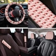thumbnail image 4 of Uorisanigo Cute Strawberry Car Seat Covers Set 14 Pcs with Soft Anti-slip Cars Console Cover Steering Wheel Cover Auto Headrest Cover and Seat Belt Cover Cars Water Cup Coaster Fit Car SUV, 4 of 6