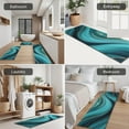 thumbnail image 5 of Teal Marble Gold Wave Pattern Kitchen Rugs Sets Of 3,Kitchen Runner Rugs Non Skid Washable,Decorative Kitchen Floor Mats for Kitchen,Sink,Laundry,17"x30"+ 17"x47" + 17"x59", 5 of 6
