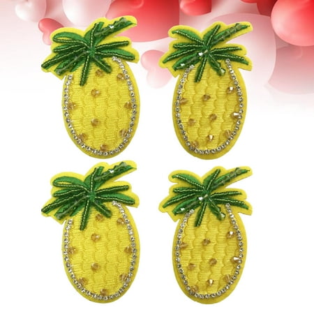 

2 Pairs Pineapple Breast Sticker Women Sexy Pastes Breathable Covers Breast Pastes Rhinestone Boob Stickers Breast Covers (Yellow)