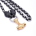 thumbnail image 5 of Collar con colgante de cabeza de lobo de acero inoxidable estilo europeo y americano para hombre, collar de cadena monarca, 5 of 5