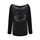 thumbnail image 3 of Pntutb moda mujer diamante bordado encaje cuello manga larga pulóver blusa tops Pntutb Pntutb-6326, 3 of 4