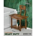 thumbnail image 3 of Heavy Duty 23.4 Inch Shower Chair with Backrest Acacia Color Non-Slip Support, 3 of 7