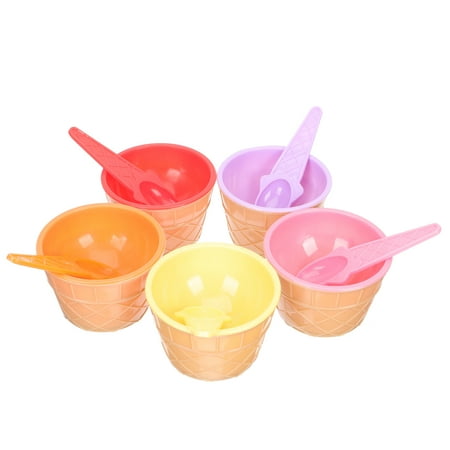 

HOMEMAXS 5 Sets Ice Cream Storage Bowl Plastic Cupcake Holder Dessert Serving Cup