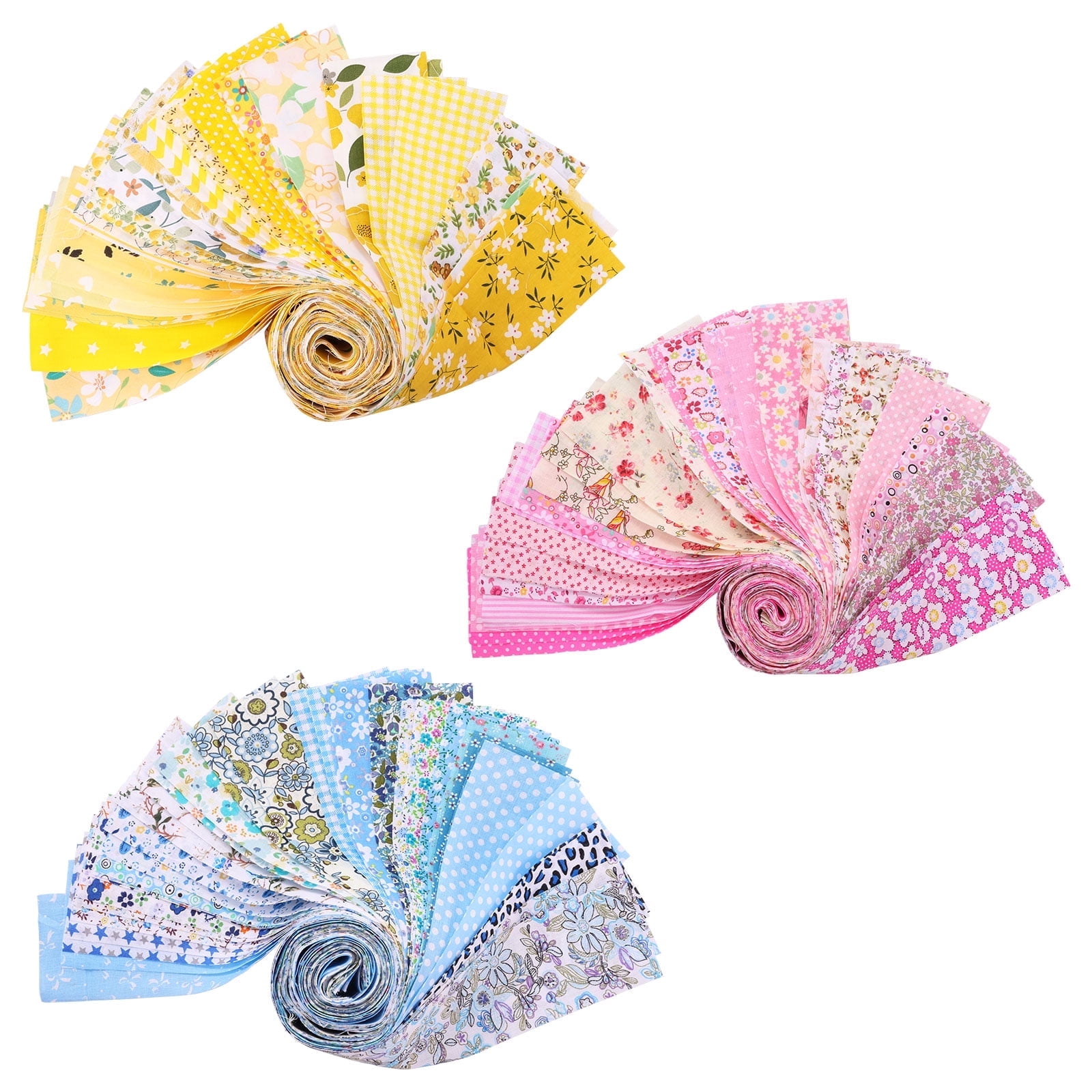 120Pcs Cotton Quilting Fabric Soft Colorful Printed Sewing Fabric Multipurpose Pre Cut Strips for DIY Handmade Crafting,6.5*50cm