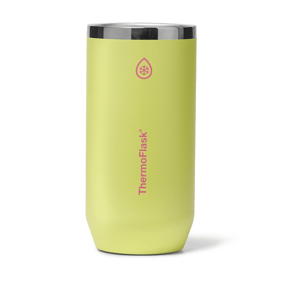 ThermoFlask 16 oz Tall Size 2-In-1 Insulated Can Cooler and Cup, Durable Stainless Steel, Non-Slip Base, Dishwasher Safe, Beverage Container, Unmellow Yellow