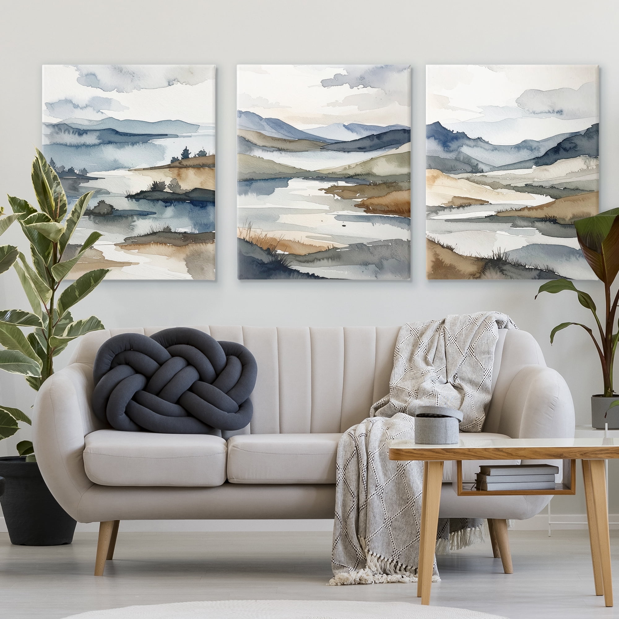 Stupell Industries Continuous Flow Of Water 3 Piece Canvas Wall Art Set, design by Alonza Saunders