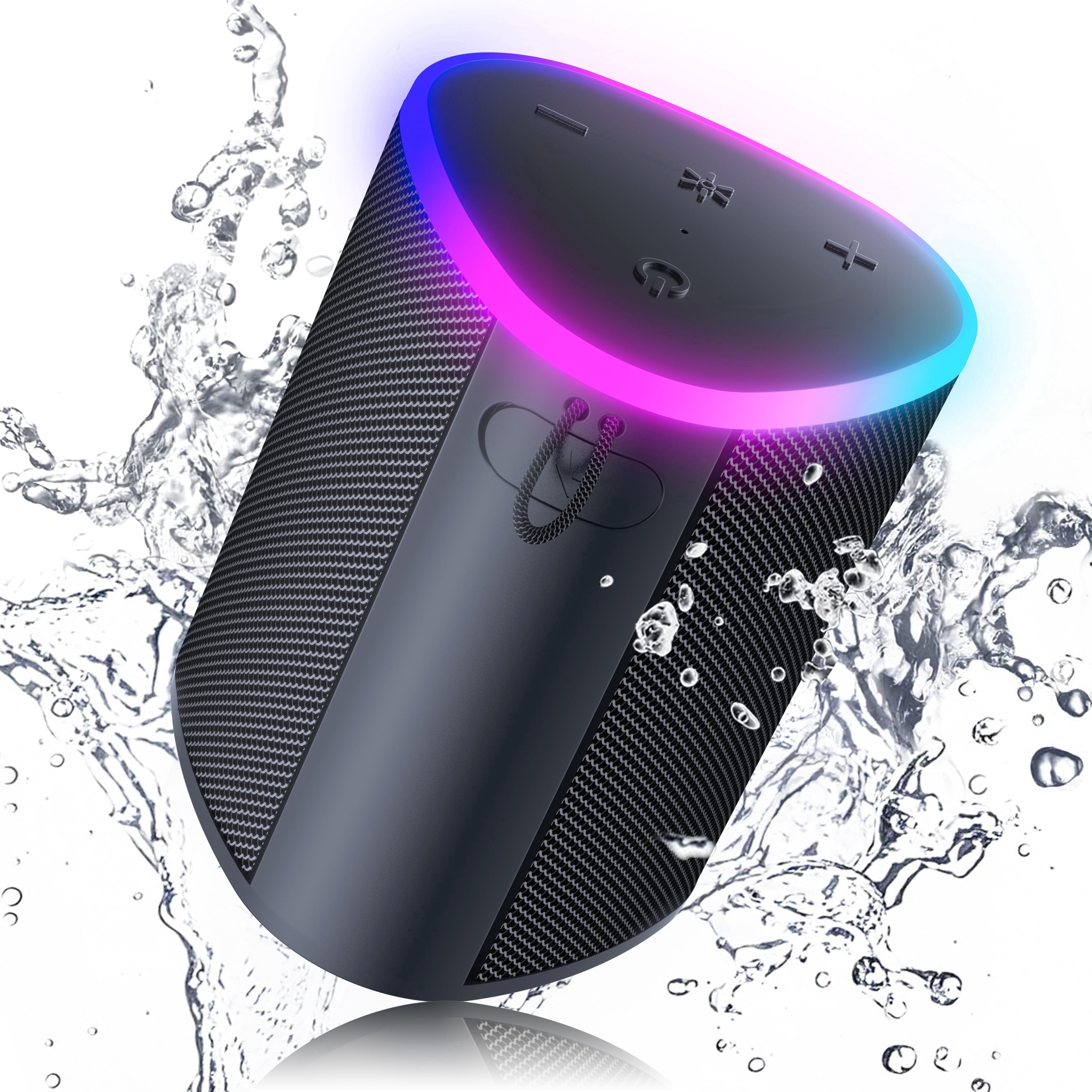 VEATOOL M33 Outdoor Bluetooth Speaker with LED Lights, Black photo 1