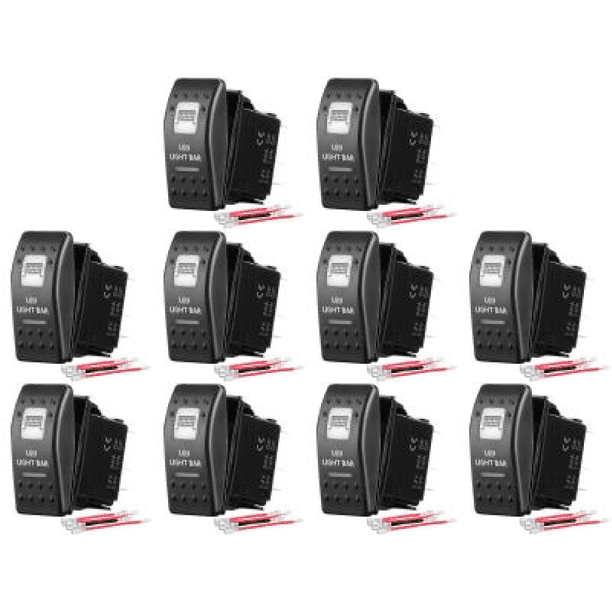 Interruptor Basculante Barra LED 12V 24V Botones Lámpara para ATV Coche RV Con Cable