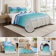 thumbnail image 6 of Full Quilt Set 78''x90'', Ocean Blue Lightweight Bedspread Coverlet Set with 2 Pillow Shams, Beach Nature Coast Sea Shore Sky Seawater Breathable All Season Quilt Bedding for Bedroom/Guest Room, 6 of 9